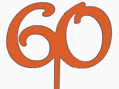 60 Cake Topper