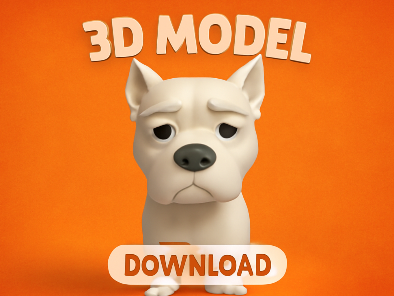 Stylized Dogo Argentino / Pitbull 3D Model