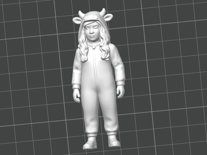 Girl in Cow Onesie