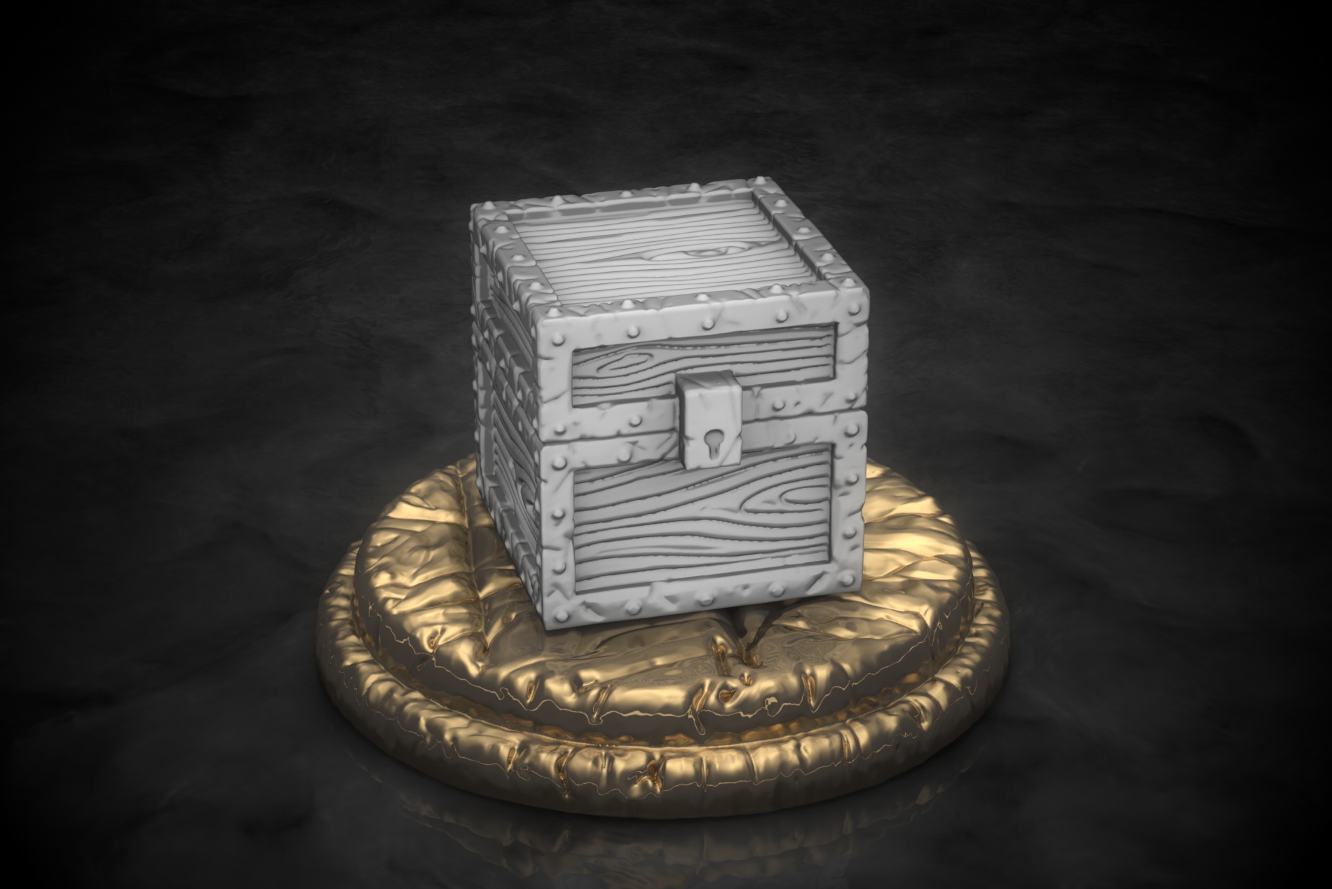 Realistic Minecraft chest. 25mm / 28mm miniature