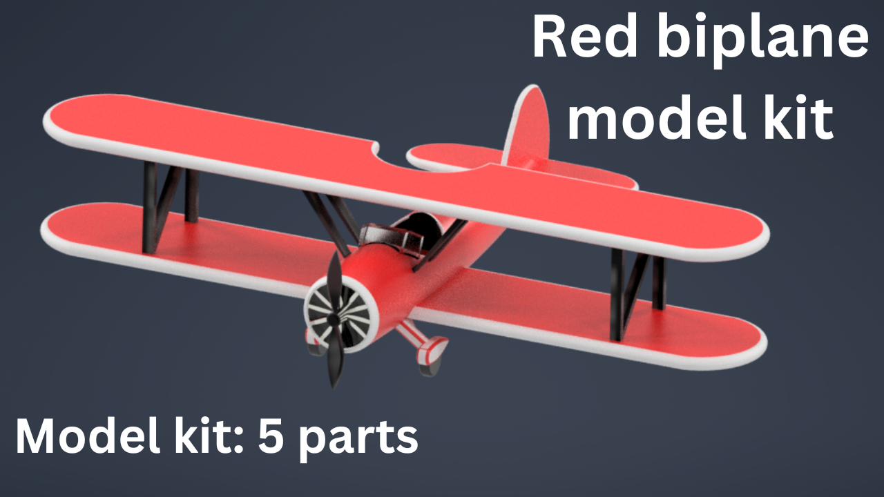Red biplane model kit