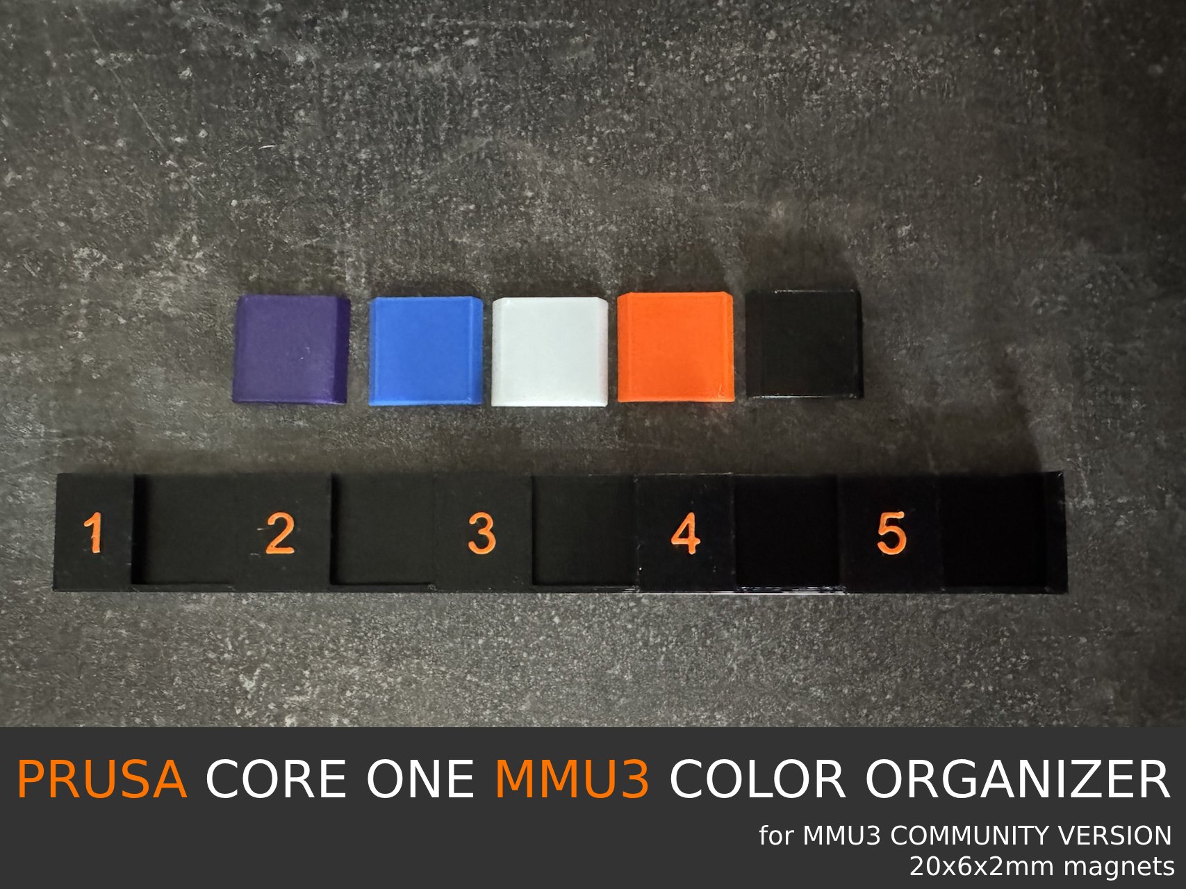 MMU3 Color Organizer using 20x6x2mm magnets
