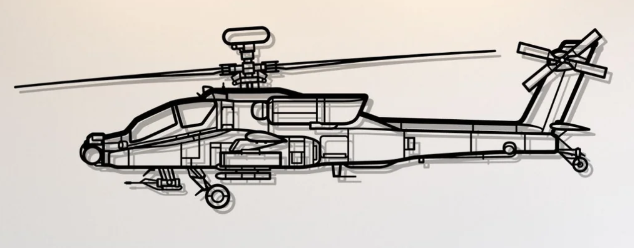 AH-64D Apache Helicopter Wall Art