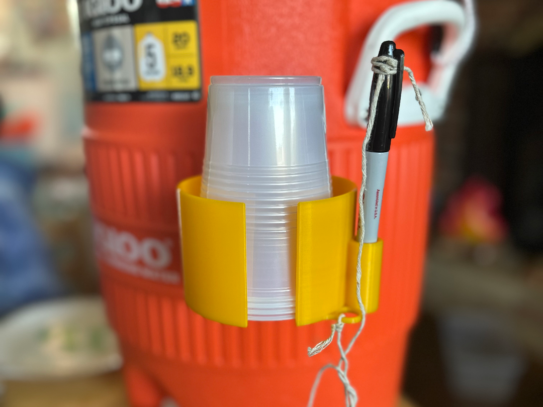 Igloo Cooler Holder for Solo Cups with marker spot