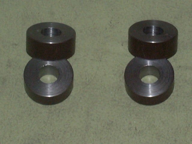 Mazda B2200 shackle spacers for lowered springs