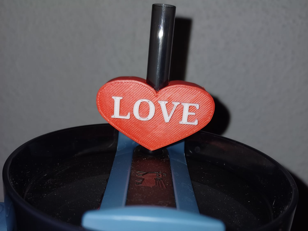 Strohhalm Aufsatz Stanley Cup Herz mit Love