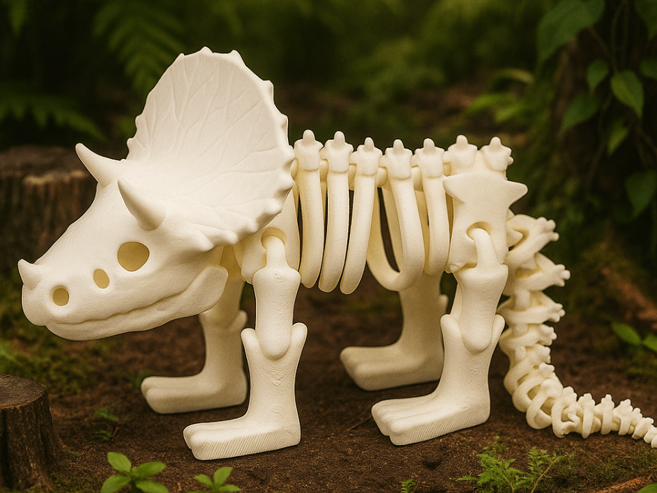Forest Fossil Dino - Articulated Triceratops Toy