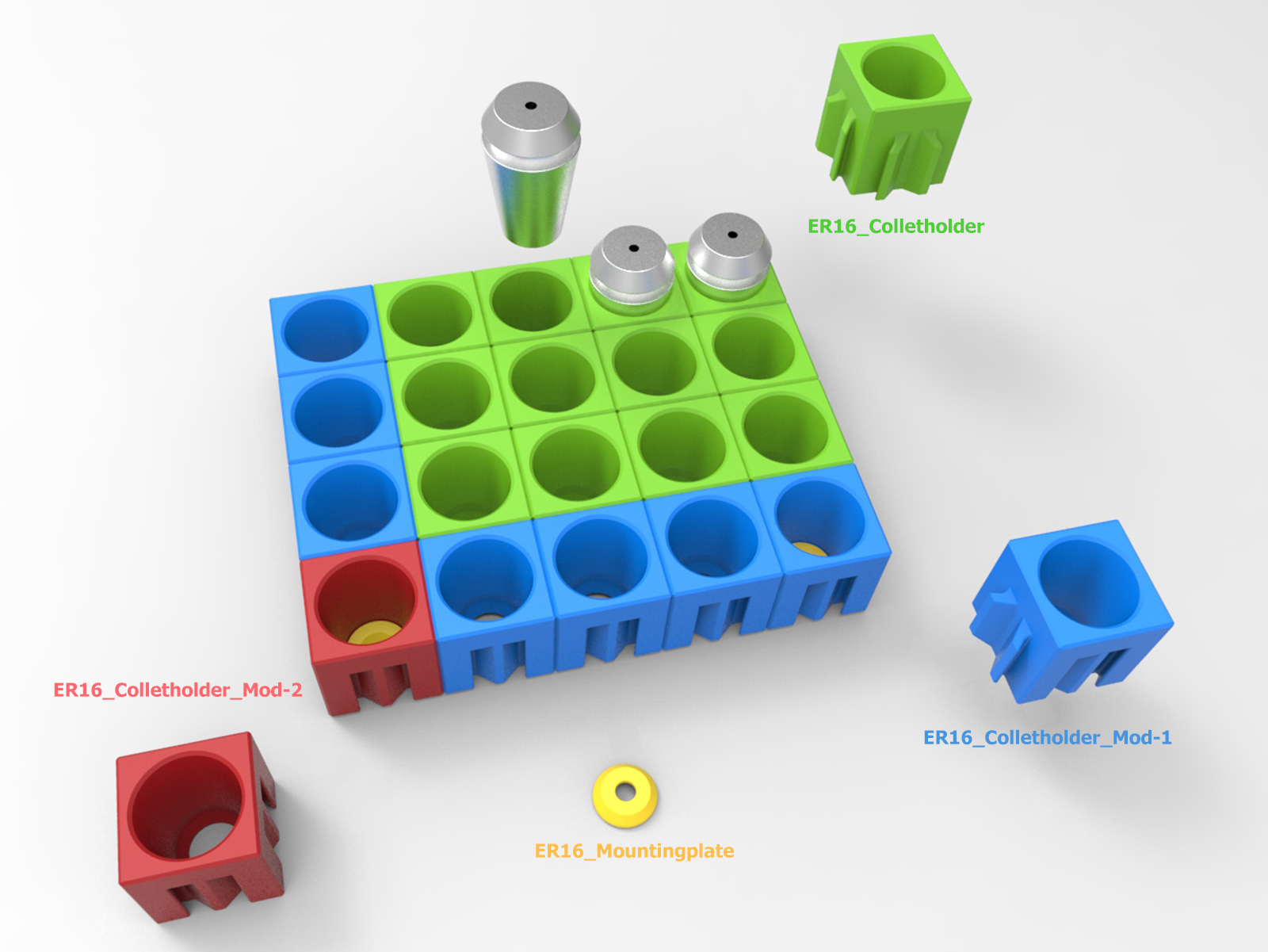 Modular ER16 Collet Rack / Tray / Stand