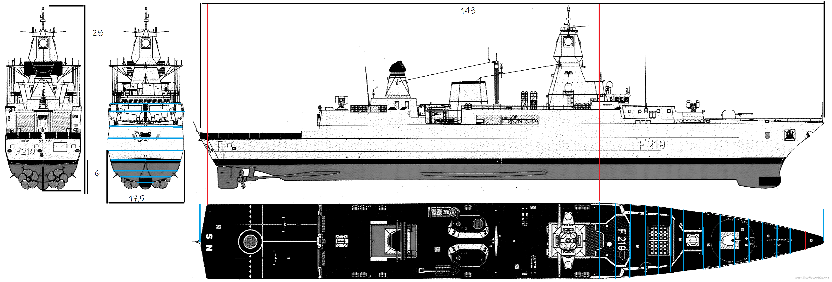 Sachsen Class Frigate Model Ship