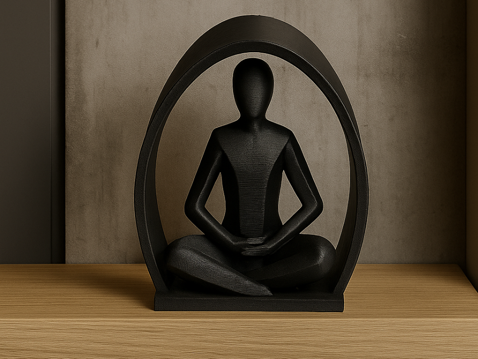 Zen Silence Sculpture - Abstract Meditative Art