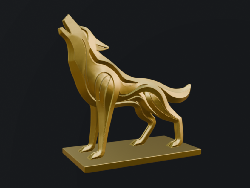 Abstract 3D Wolf Statue STL for Print