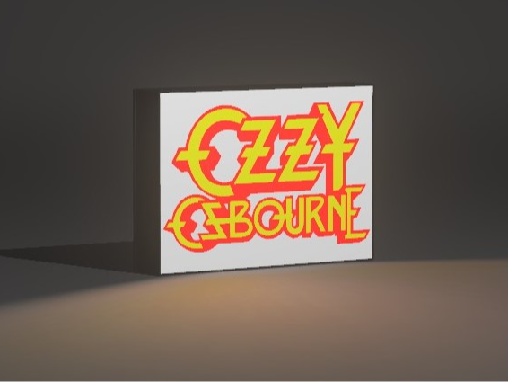 Lightbox luz led Ozzy Osbourne Black Sabbath