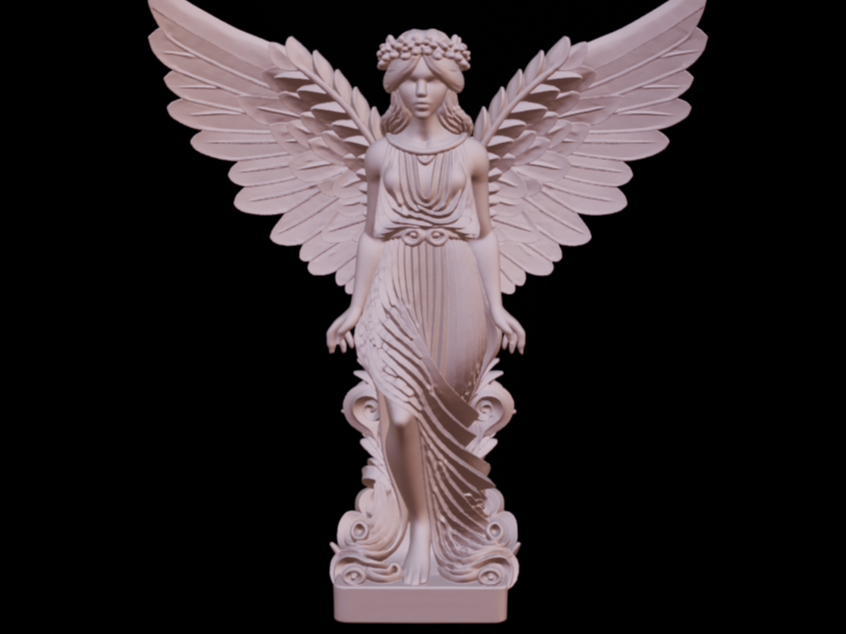 Dreaming Fairy Angel 3D Printed Fantasy Sculpture