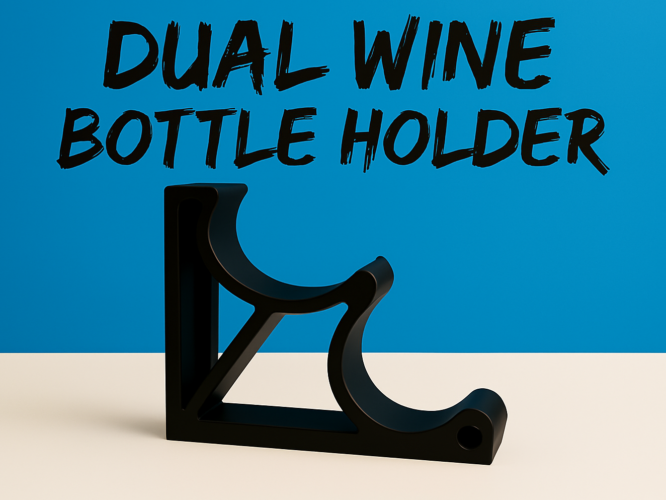 Dual Wine Bottle Holder – Horizontal Rack for 2