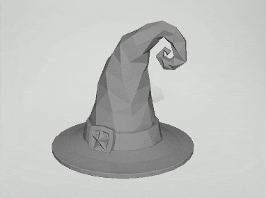 Low Poly Witch Hat Halloween 3D Model
