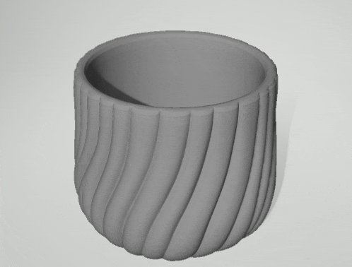 Flow Lines Pattern Cup Container – 3D Printed
