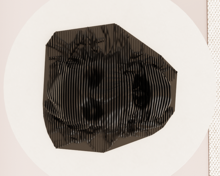 Sliced Clothed Skull with Base