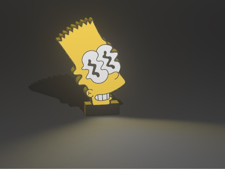 Lightbox 3D Bart Simpson lámpara divertida y única