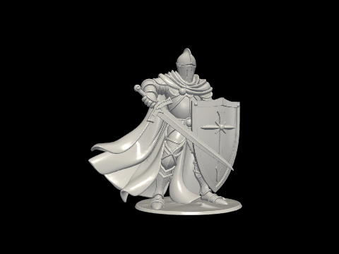 Crusader Knight with Sword & Shield Miniature
