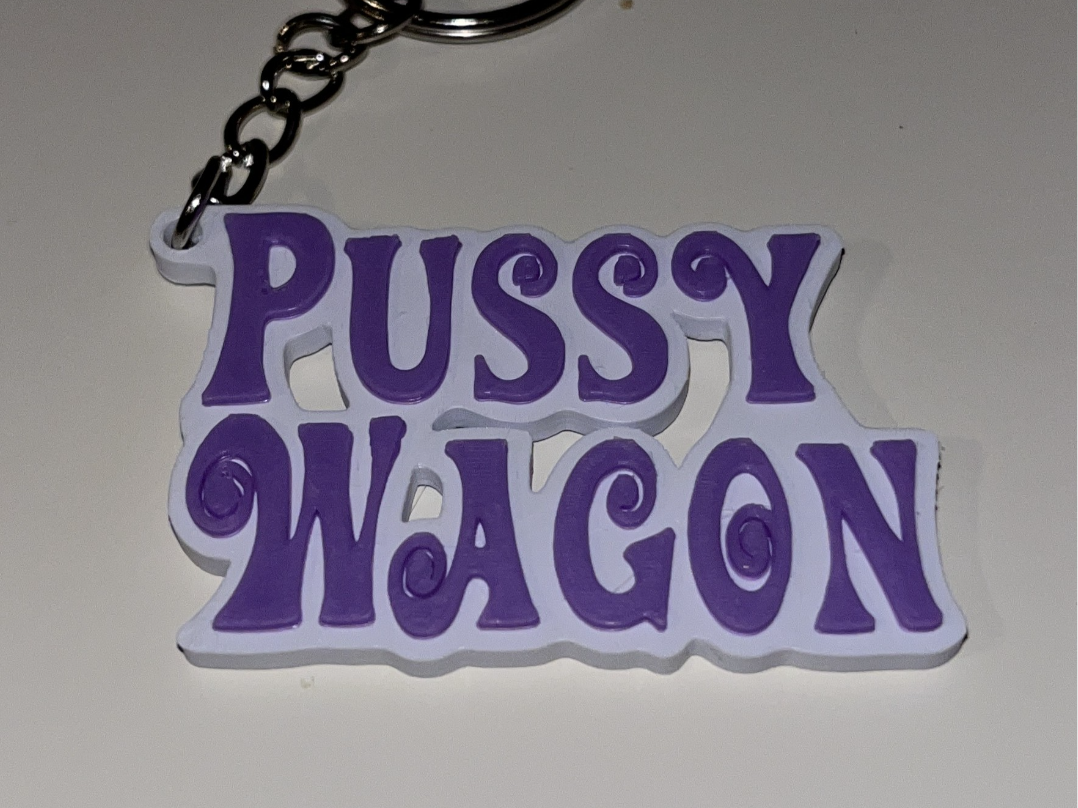 Pussy Wagon Embossed keychain