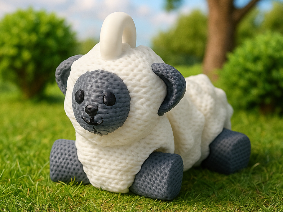 Articulated Knitted Sheep Toy & Keychain