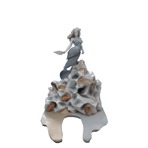 Copenhagen Harbor Mermaid Statue Heritage 3D Art