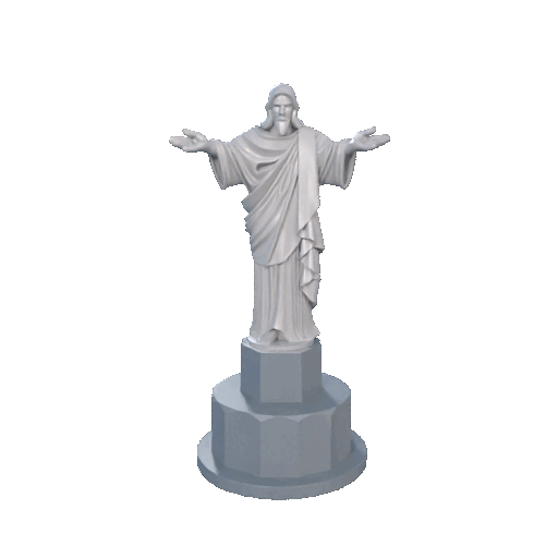 Christ the Redeemer Monument Statue Render in 3D