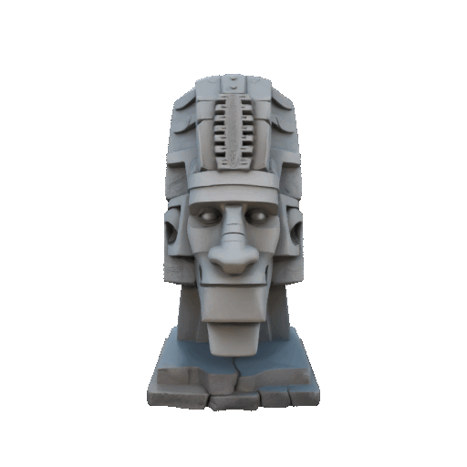Cultural Heritage Tribal Mask Stone Sculpture 3D