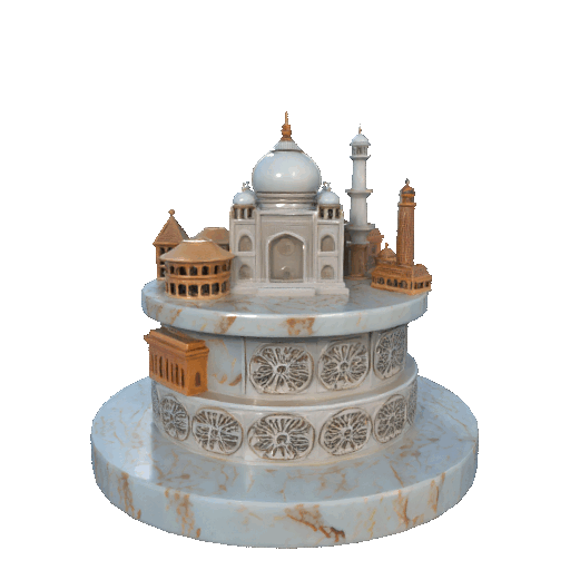 Sacred Landmarks And Wonders On Marble Base