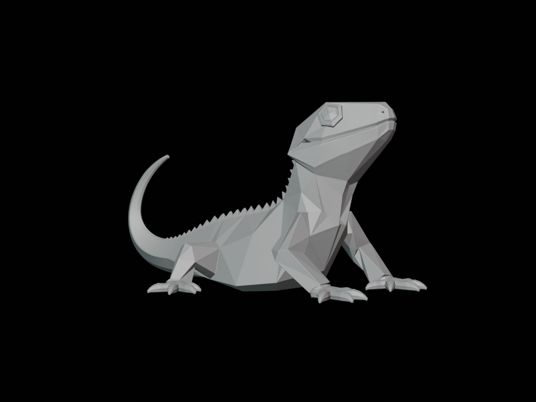 Realistic 3D Printed Lizard Figurine Model