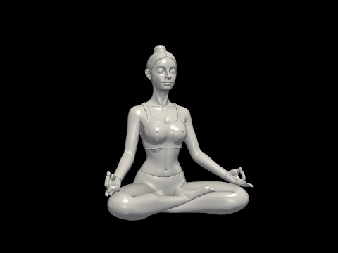 Meditating Woman in Lotus Pose Figurine