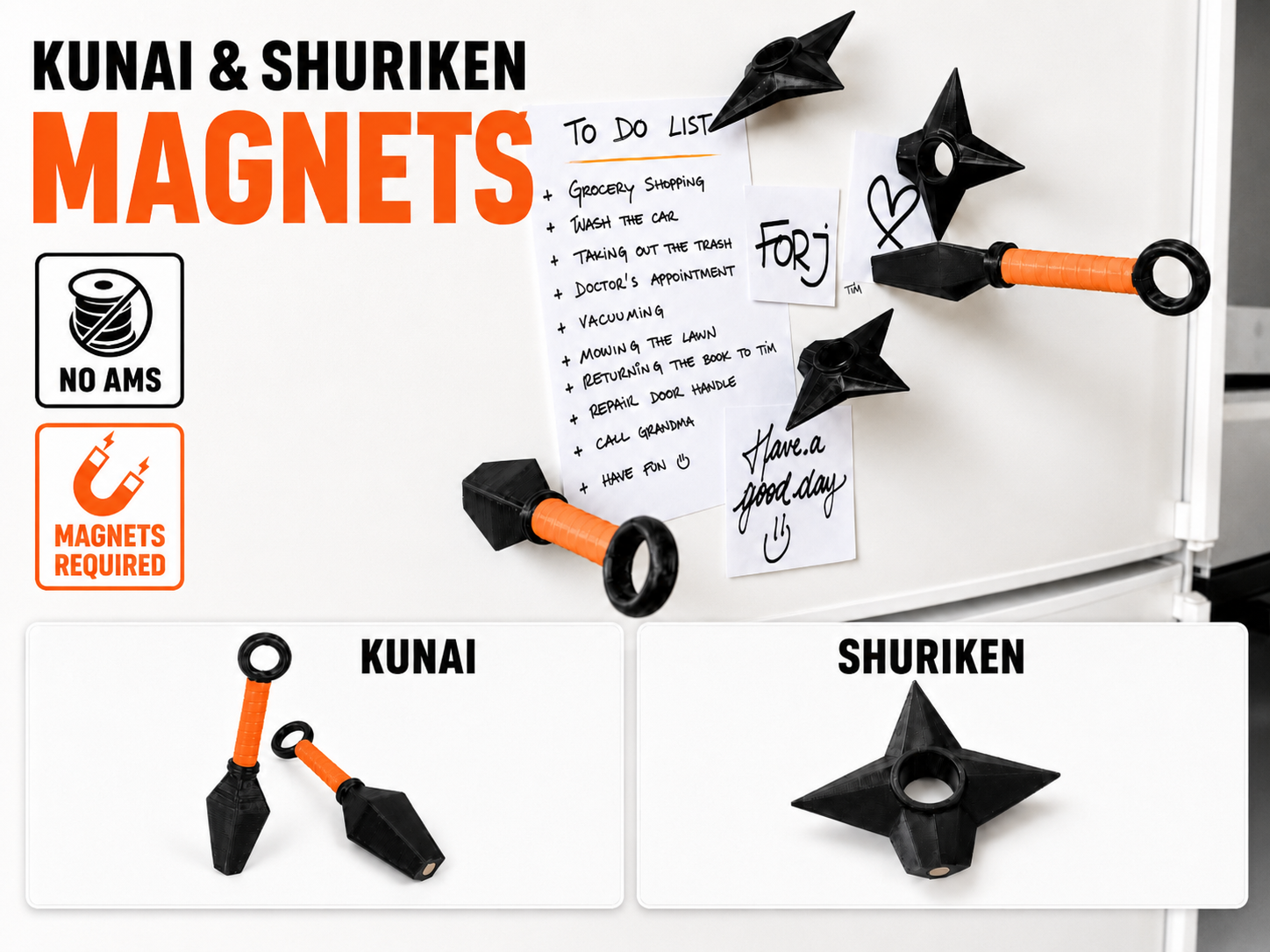 Kunai and Shuriken Magnets