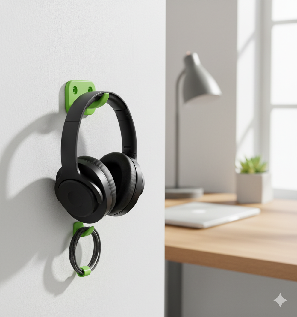 Simple & Sturdy Wall-Mounted Headphone Hanger