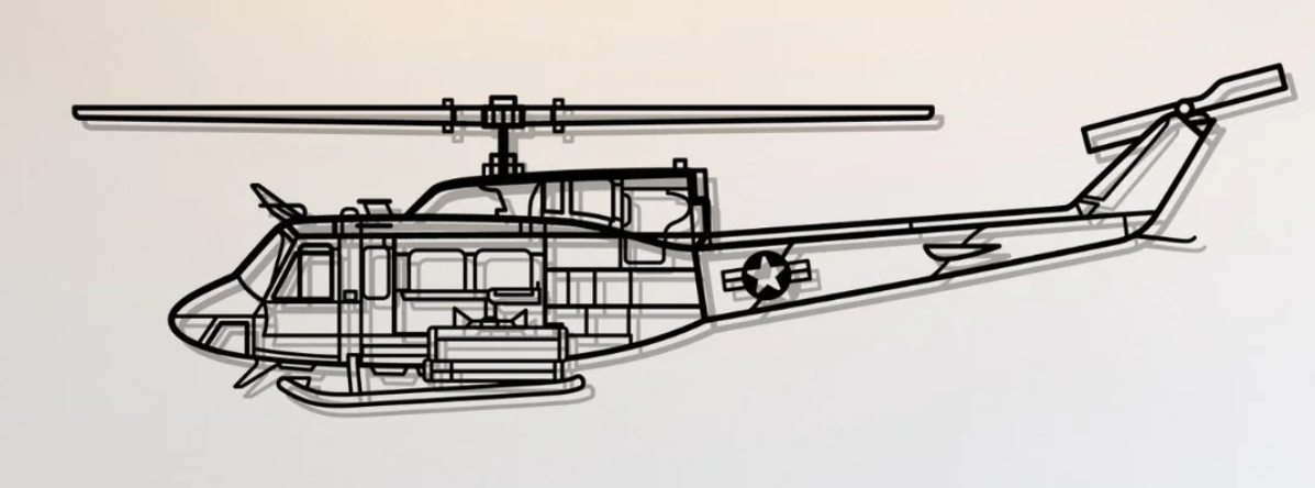 Bell UH-1N Twin Huey Wall Art