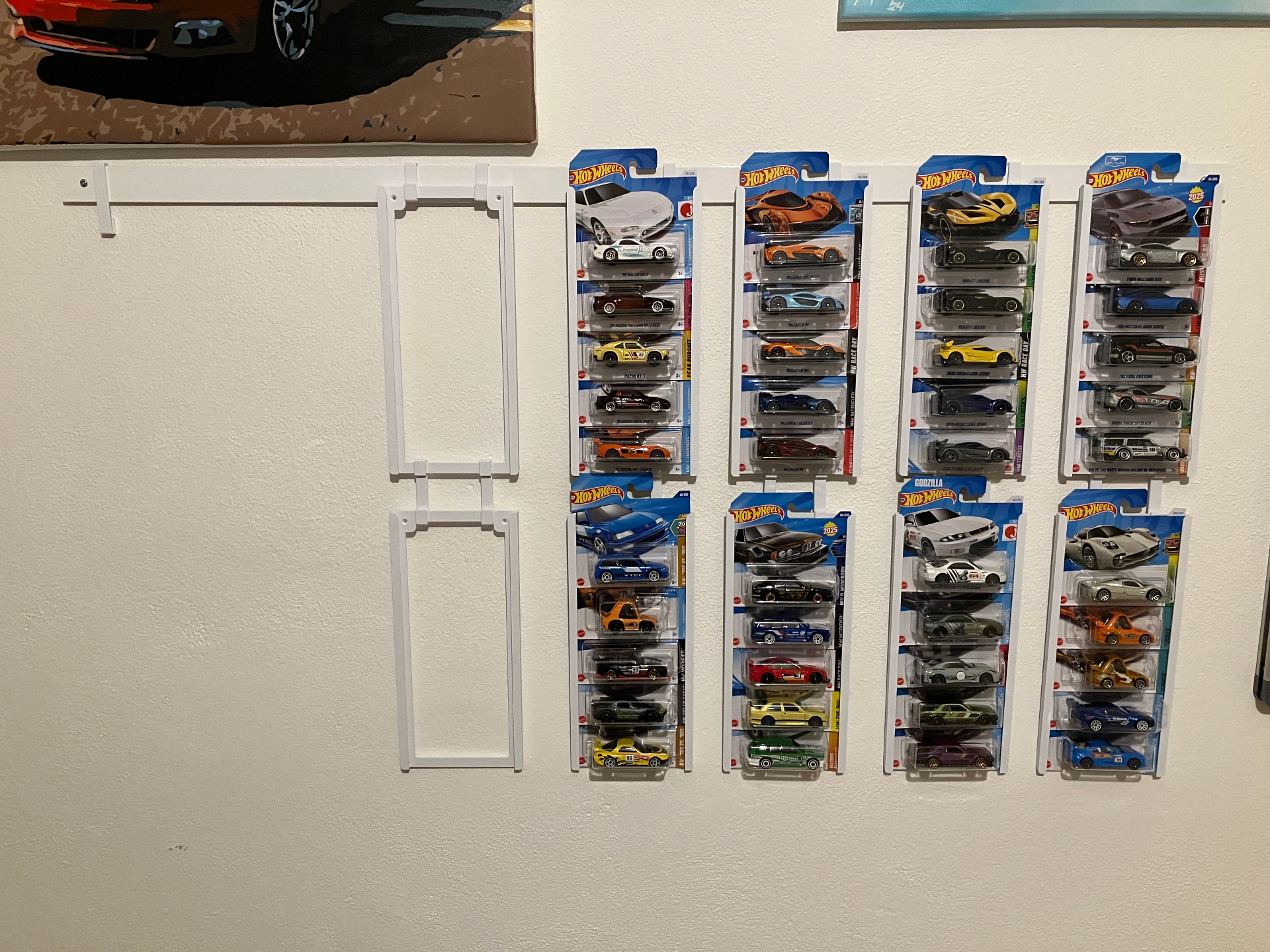 Diecast HotWheels blister pack wall hanger
