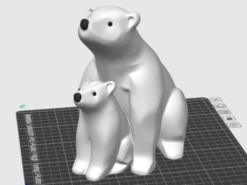 Polar Bear Companions – Stylized Cute Sculpture
