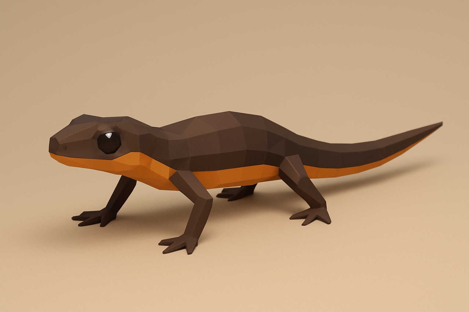 Low poly newt