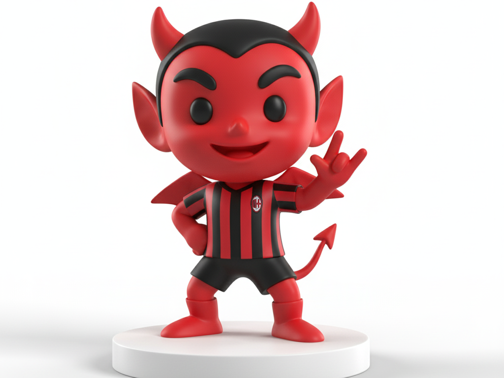 Chibi mascotte AC Milan AI-Generated