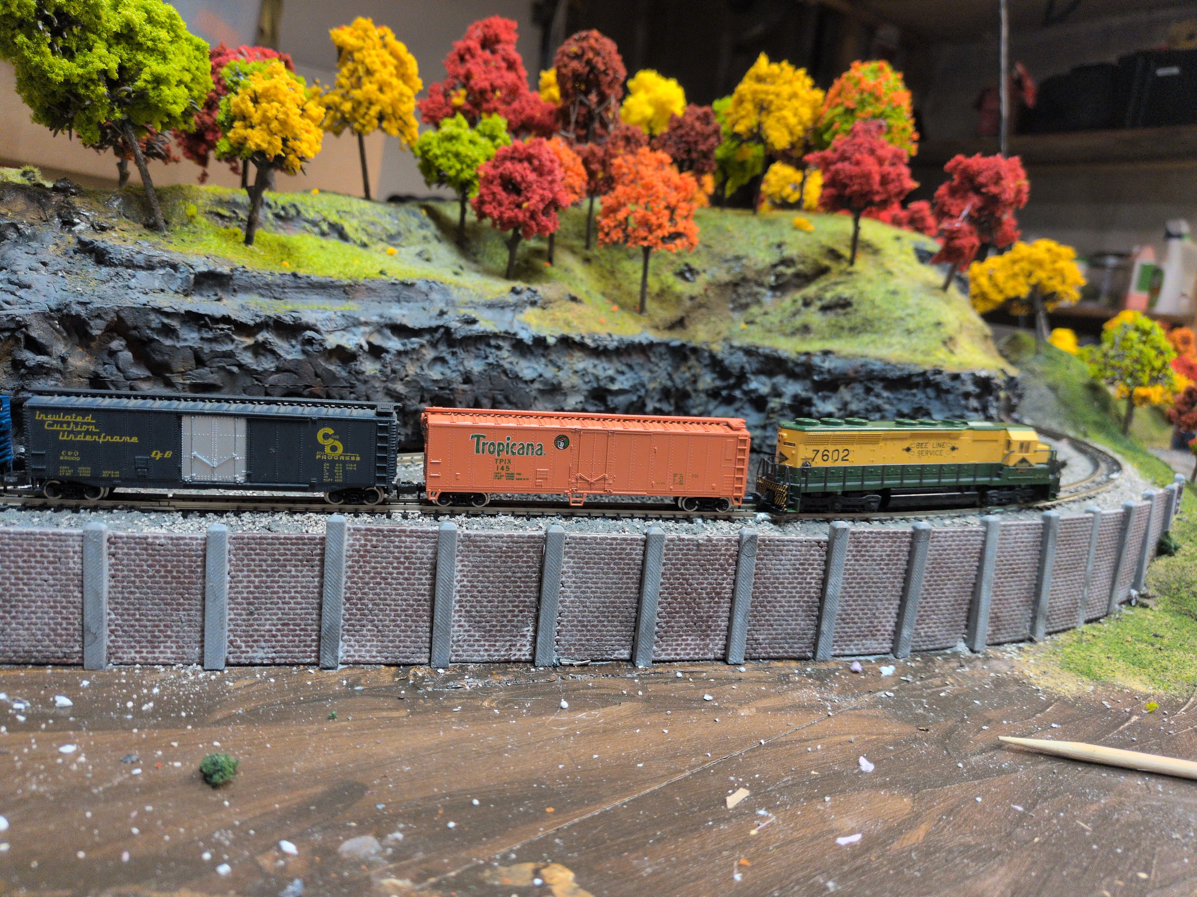 N scale Brick Retaining Wall