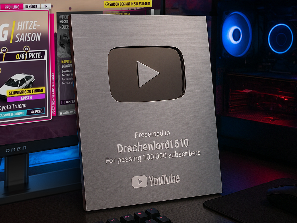 YouTube Play-Button Drachenlord1510 (Replika)
