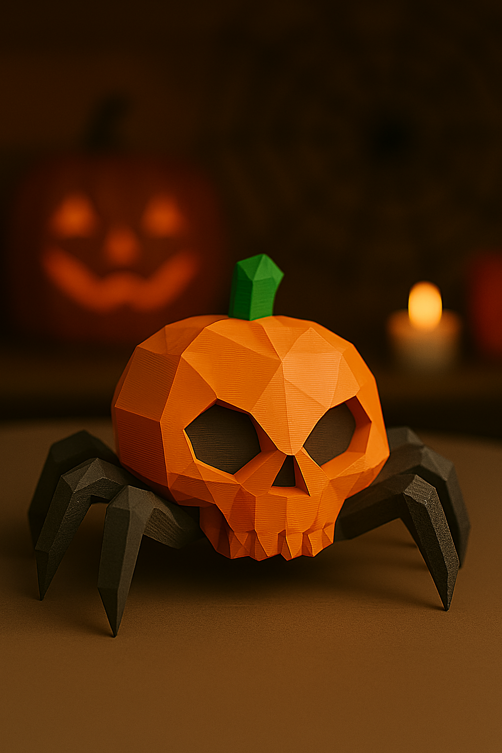 Low poly Pumpkin Spider