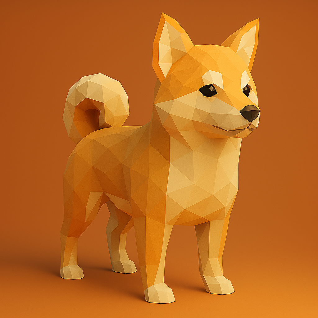 Shiba Inu Low Poly 3D Model