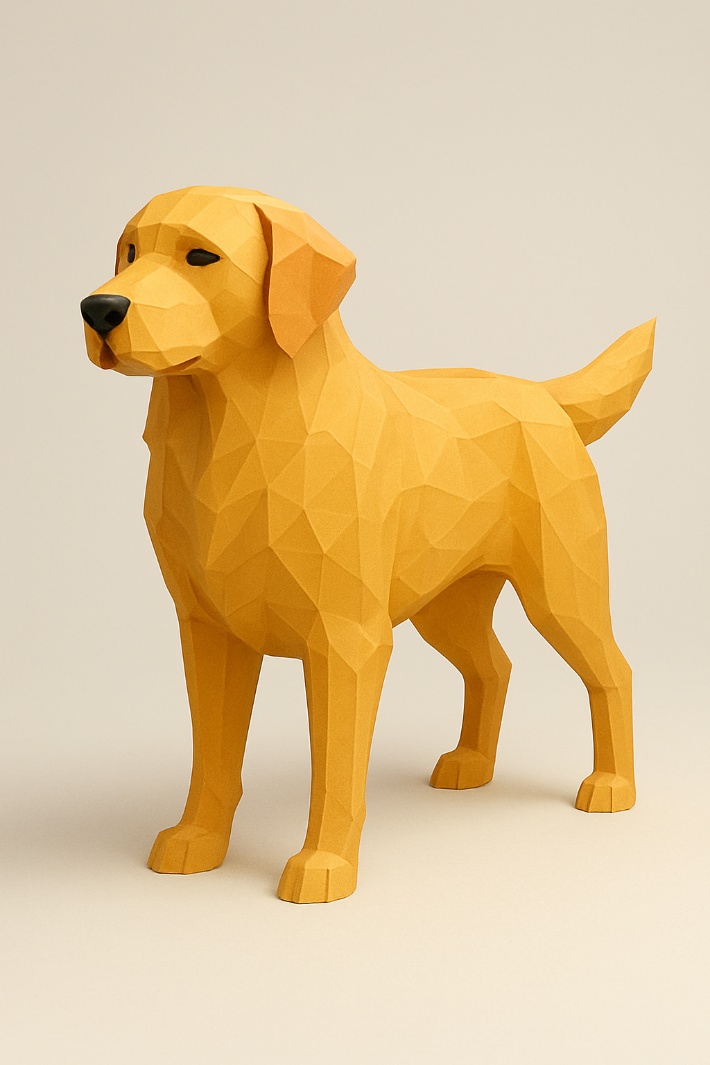 Golden Retriever Low Poly 3D Model