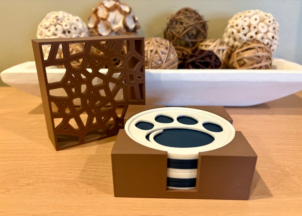 Customizable Coaster Set (Coaster & Caddy w/ Lid)