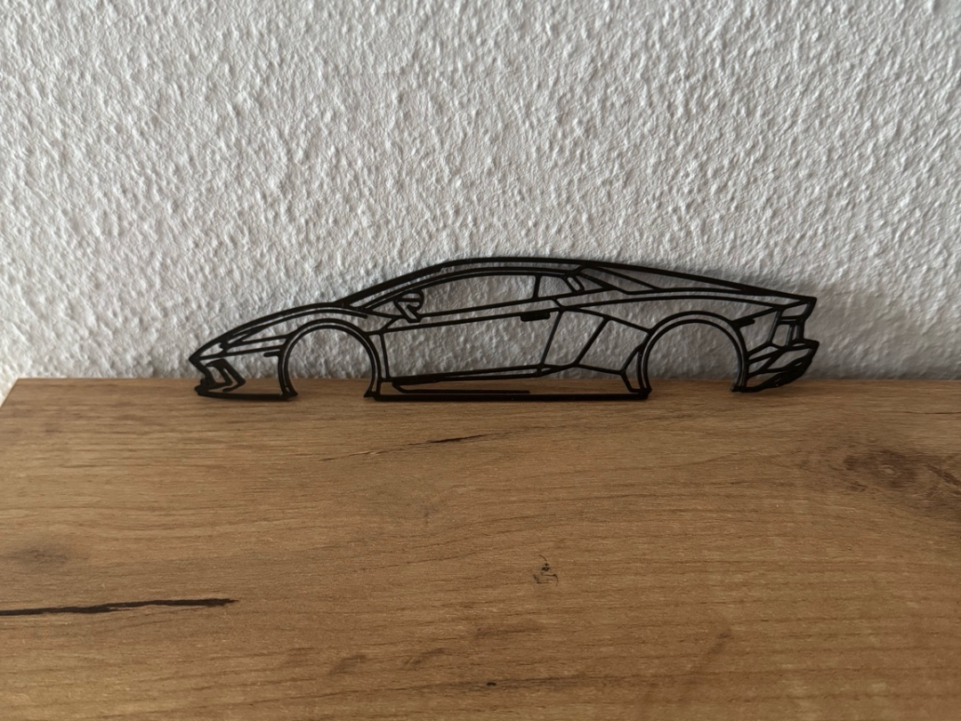 Lamborghini Aventador One Line Art Silhouette