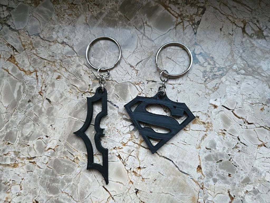 Batman and Superman Key Chain