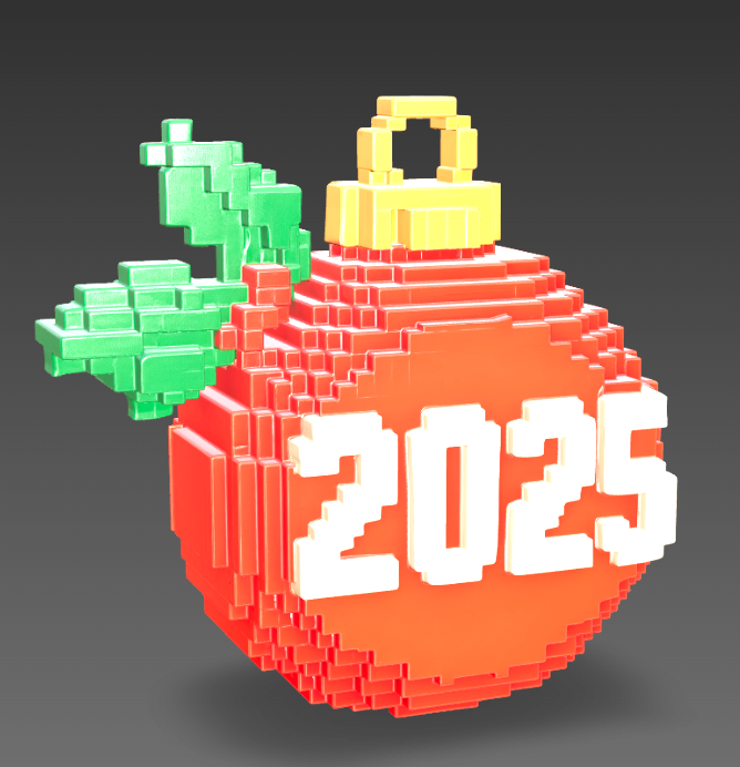 Pixel Art Christmas Ornament 2025 – Bauble
