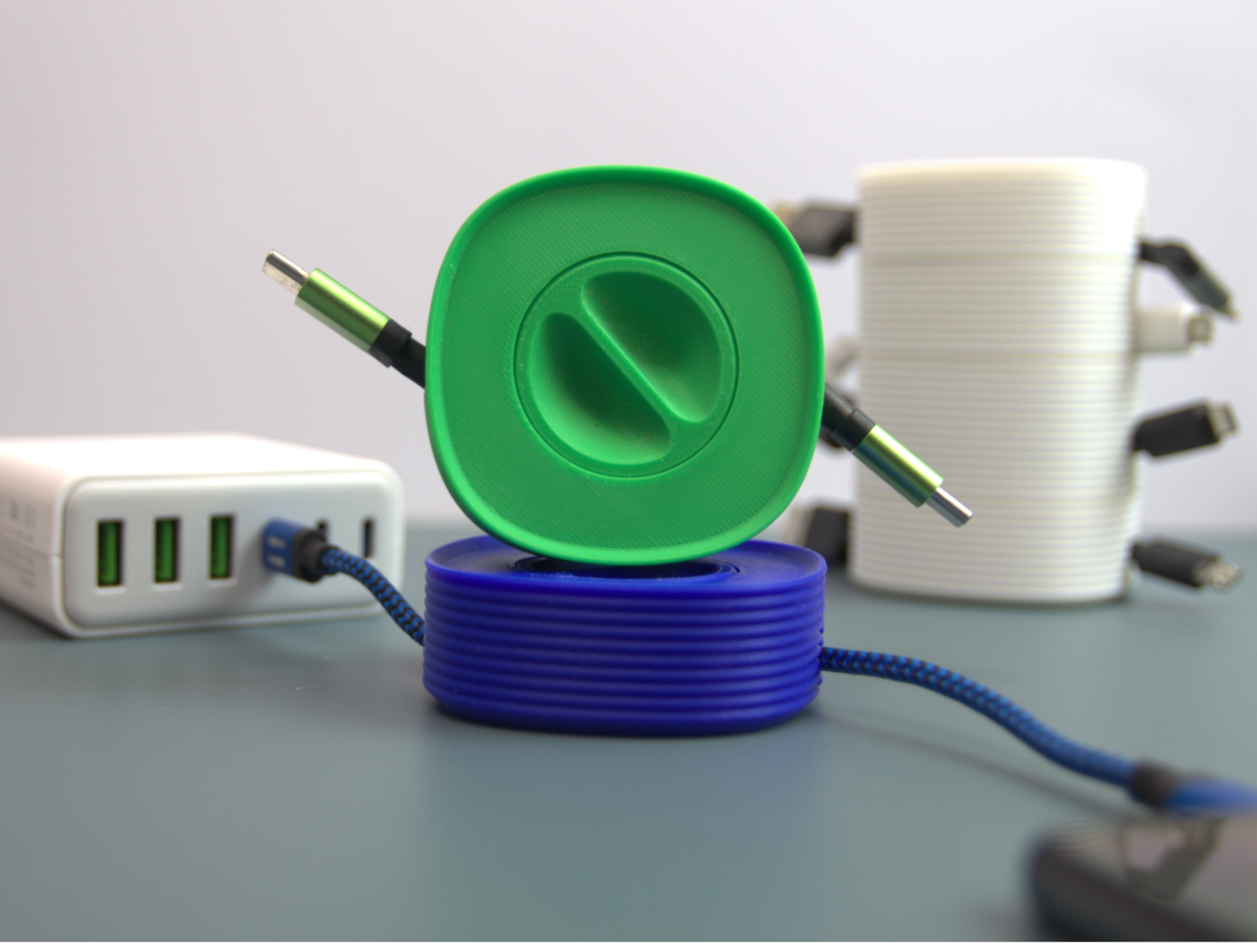 Stackable Cable Winder, Smart Desk Cable Organizer