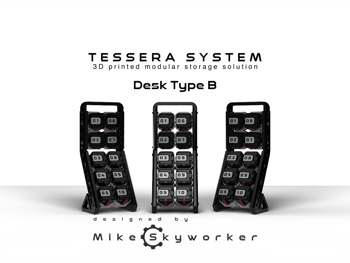 Tessera Desk Type B. Modular storage