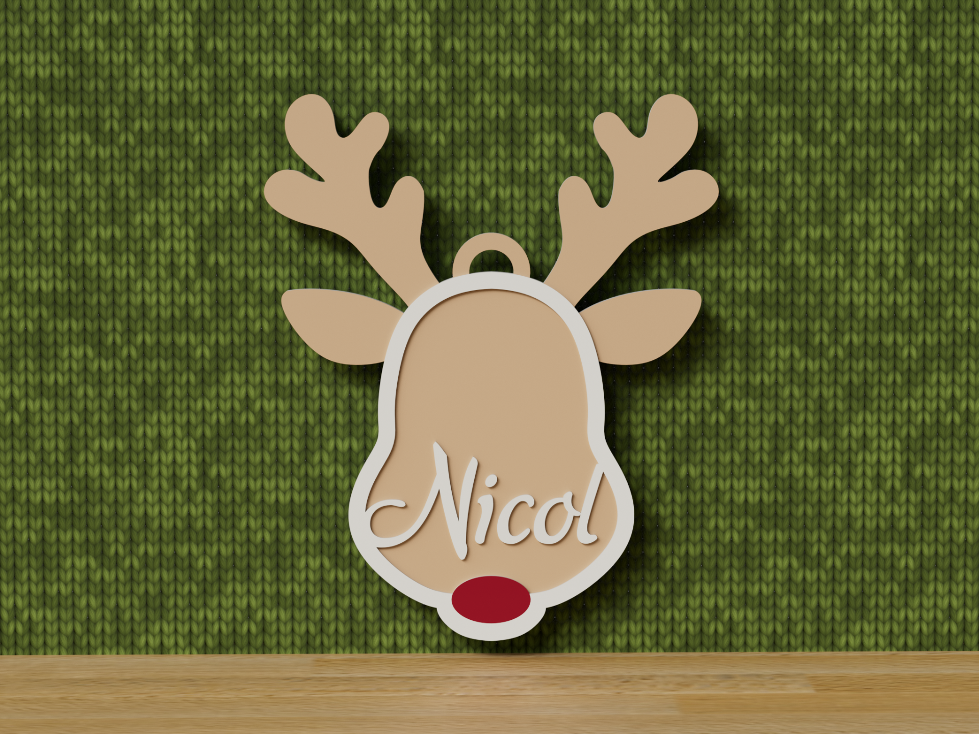 Christmas ornament - reindeer custom name